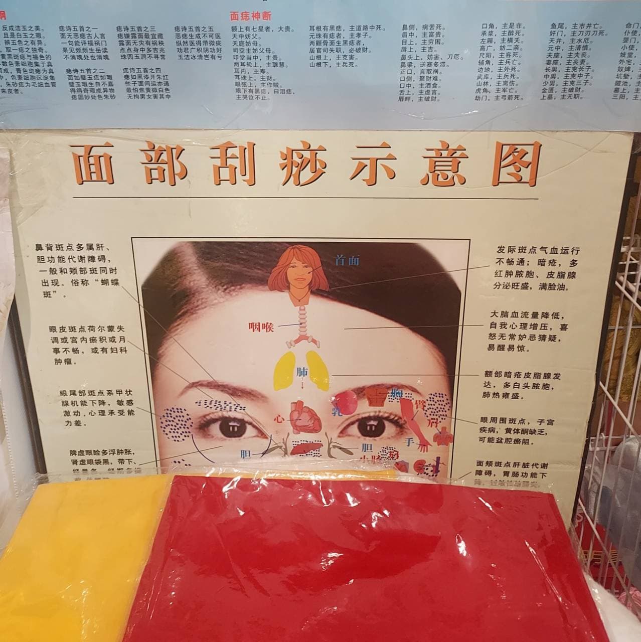 刮痧(かっさ)の看板/台北龍山寺駅地下/占い街